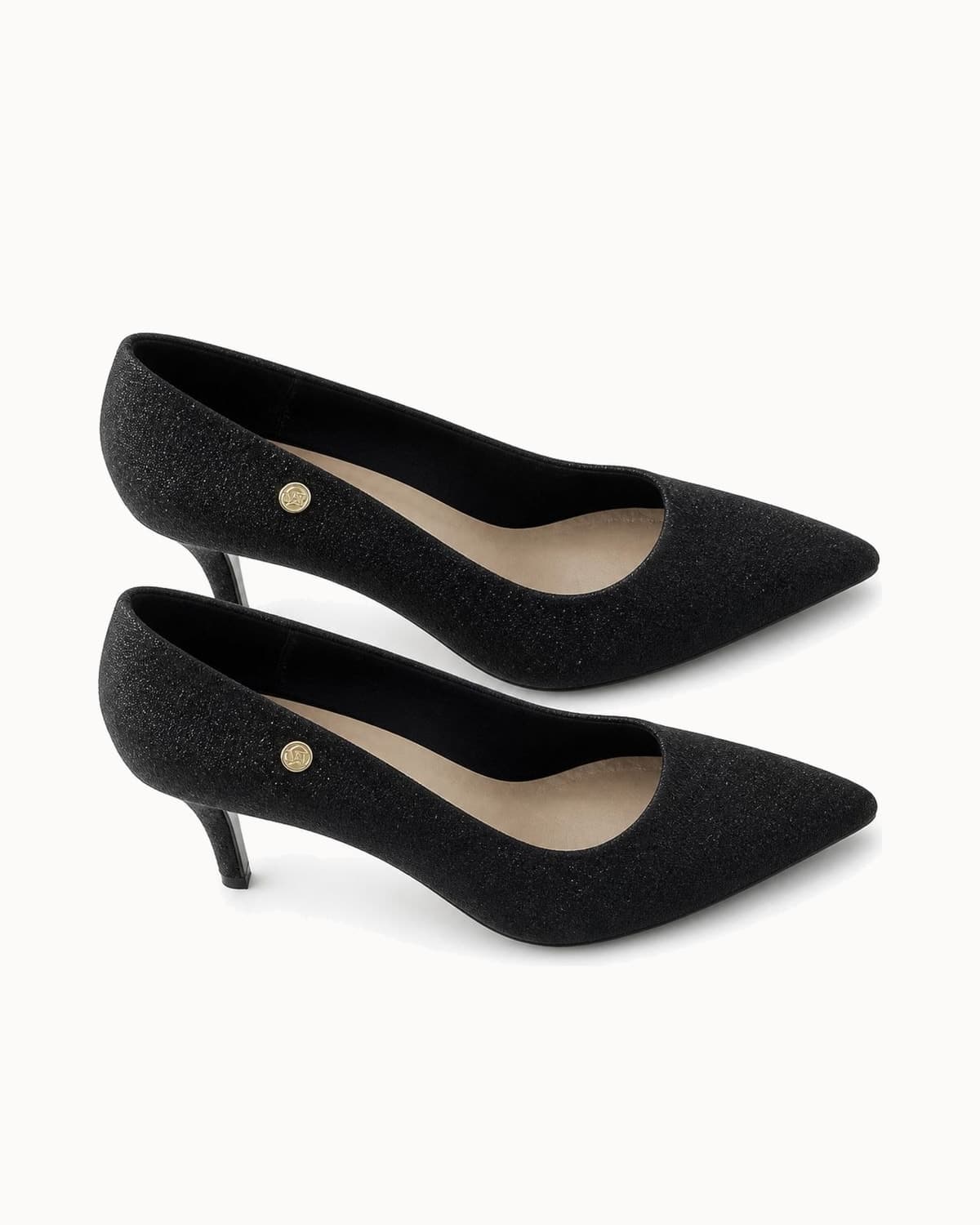 Scarpin Salto Alto Glitter Preto