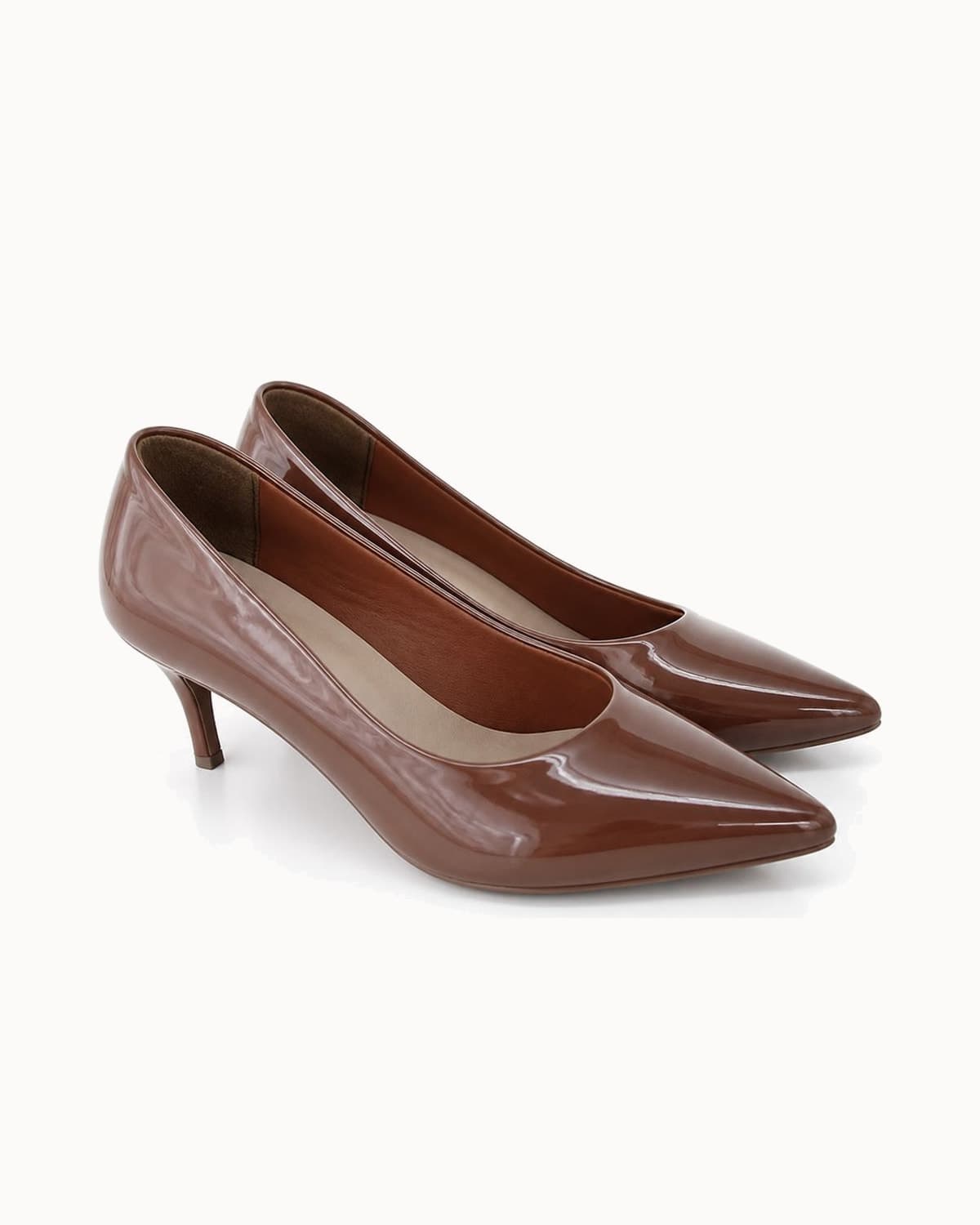 Scarpin Salto Alto Verniz Marrom Claro